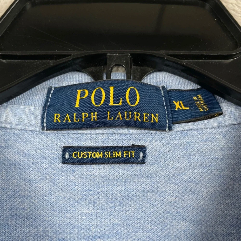 Polo Ralph Lauren Shirt Mens XL Blue Black Pony Slim Fit Short Sleeve Office